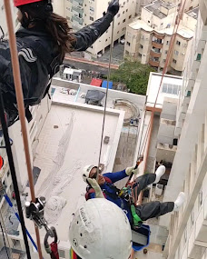 Trabalho em altura visto de cima